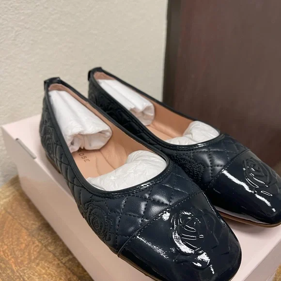 Taryn Rose Quilted Leather Ballet Flats - Reese in Midnight - Picture 9 of 9